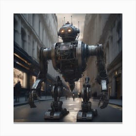 Robot In The City 88 Canvas Print