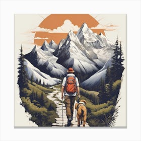 Hiker And His Dog Canvas Print