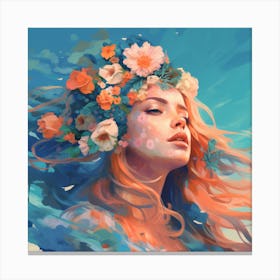 Floral Girl Canvas Print