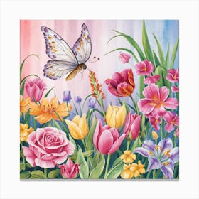 Butterfly In The Garden Canvas Print