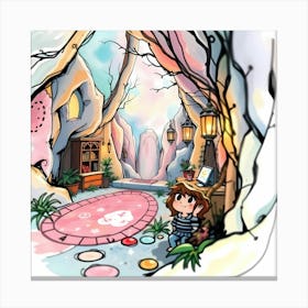 Girl In The Forest 4 Canvas Print