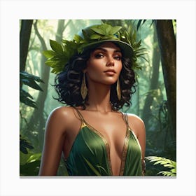 Brazilian Woman In The Jungle Canvas Print