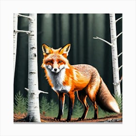 Fox In The Woods 9 Canvas Print