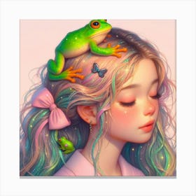 Frog Girl 1 Canvas Print