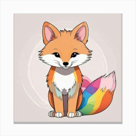 Rainbow Fox 1 Canvas Print