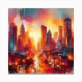 Vibrant cityscape 4 Canvas Print