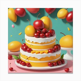 Cake With Fruit 2 Canvas Print