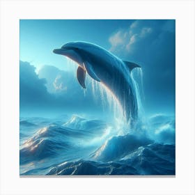 Jumping In The Ocean Canvas Print