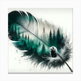 Bear Feather Painting Canvas Print