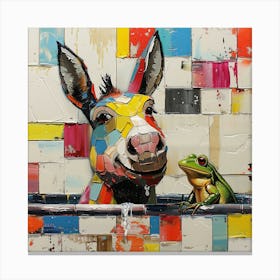 Donkey And Frog Canvas Print