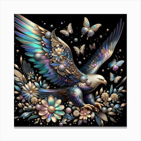 Eagle With Butterflies Canvas Print