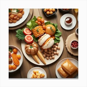 Table Full Of Food Canvas Print