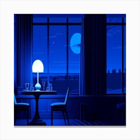 Lamp design with digital art style, Night In The Living Room Canvas Print