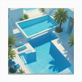 Cyan Oasis Bright Blue Swimming Pool Art Print Art Print Canvas Print