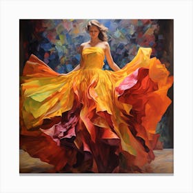 Woman In A Yellow Dress Canvas Print