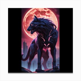 Mythic Cat in Moonlight Canvas Print