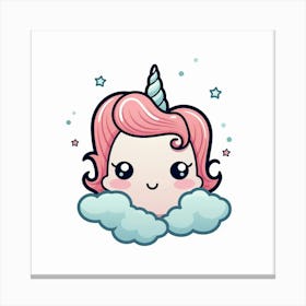 Unicorn Kawaii Canvas Print