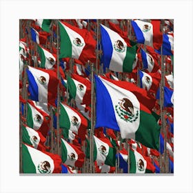Mexican Flags 7 Canvas Print
