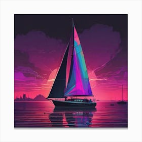 Sunset Sailboat 12 Canvas Print