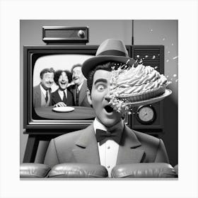 Man With A Pie Canvas Print