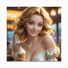 Ice Cream Girl 9 Canvas Print