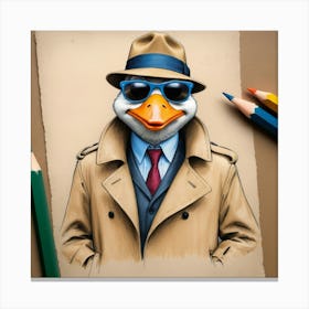 Duck In A Suit 7 Canvas Print