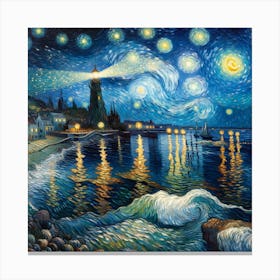 Lighthouse - Van Gogh Styled Canvas Print