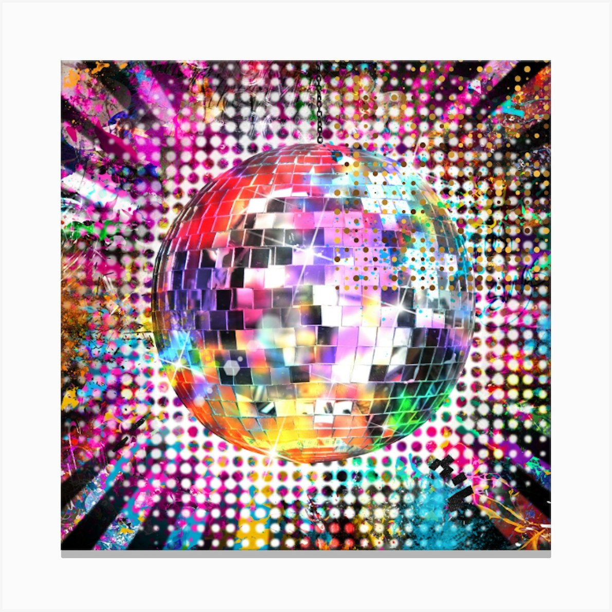 Canvas Spiegel Disco Ball 