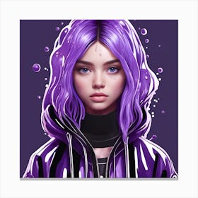 Purple Haired Girl Canvas Print