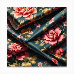 Fabrics With Floral Pattern Background Canvas Print