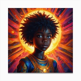 Boy And The Sun Canvas Print