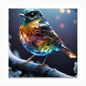 Bird In The Snow Canvas Print