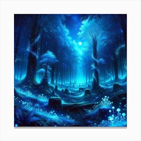 Forest At Night Canvas Print