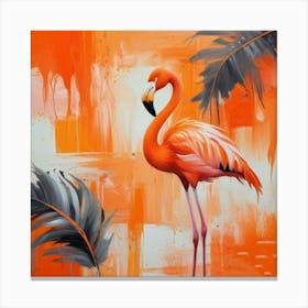 1000017076 Colorful flamingo bird abstract art print Canvas Print