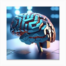 3d Rendering Of A Brain 14 Canvas Print