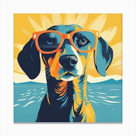 Dog In Sunglasses Pop Canvas Print