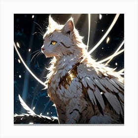 White Cat With Wings Canvas Print