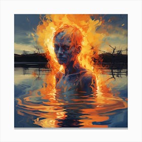 Man In The Water 1 Canvas Print