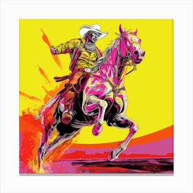 Cowboy On A Horse 1 Canvas Print