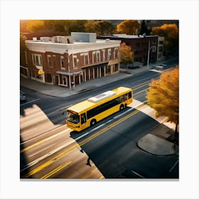 Transit Tracking School Journey Bus Stop Drone Route Dropped Community Day Small Wheel N (3) Canvas Print