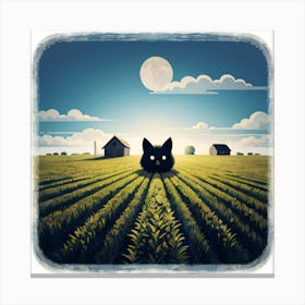 Cat In The Field 1 Canvas Print