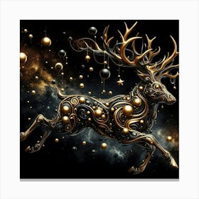 Deer In Space Canvas Print