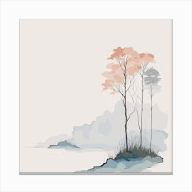 Watercolor Trees Canvas Print