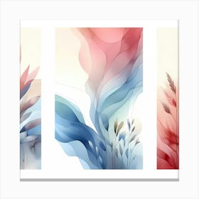 Abstract Watercolor Flowers Canvas Print