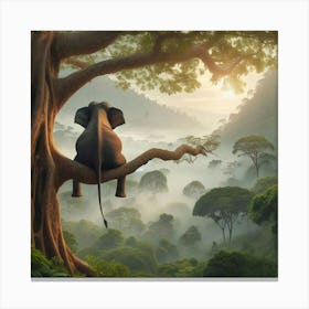 Elephant In The Forest 2 Canvas Print