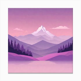 Misty mountains background in purple tone 98 Canvas Print