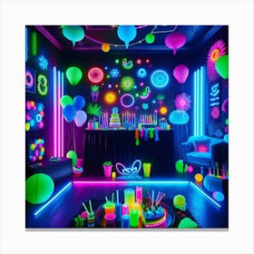 Neon Party Room 1 Canvas Print