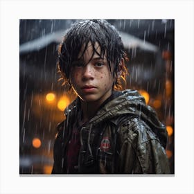 Boy In The Rain 2 Canvas Print