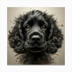 Portrait Of A Black Dog Canvas Print