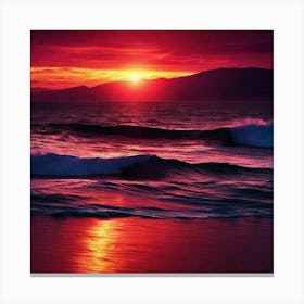 Sunset Over The Ocean 95 Canvas Print